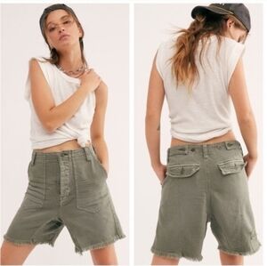 NWT Free People Shes A Legend Harem Washed Army Shorts Sz 8
